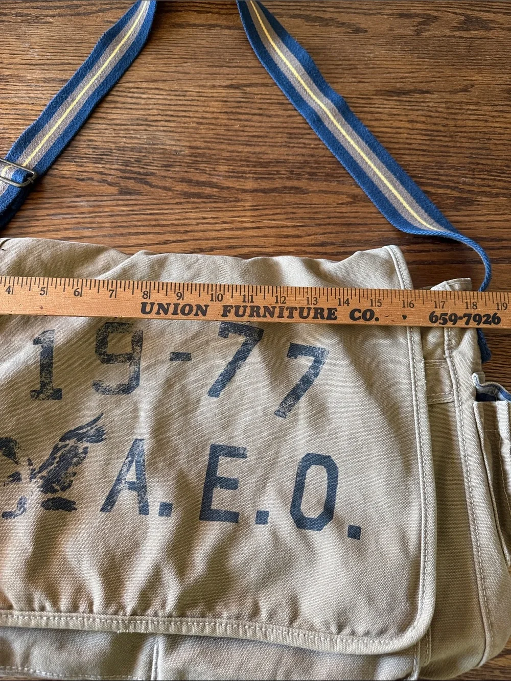 Y2K Canvas Messenger Laptop Bag Utility Crossbody American Eagle 1977